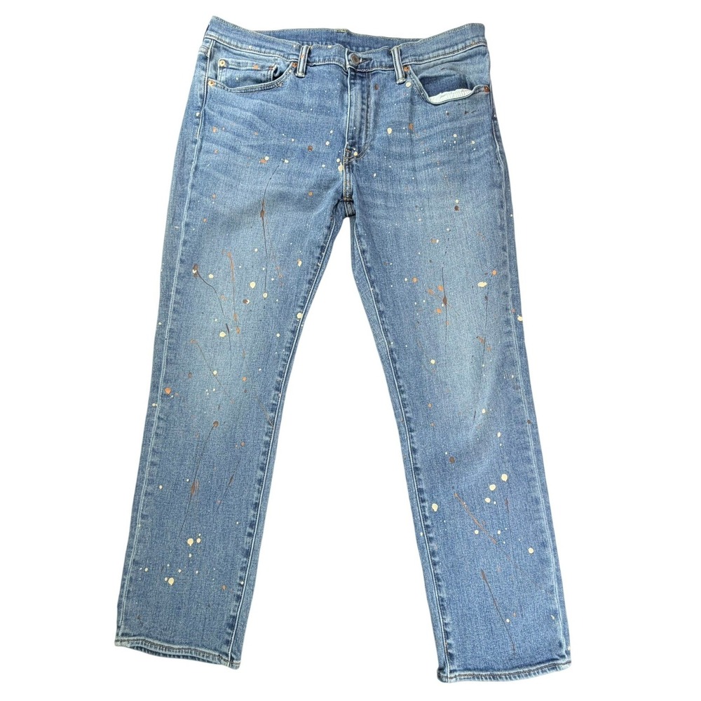 Levi's 511 Slim Jeans Mens 36x30 Blue Paint Splatter Denim Artsy